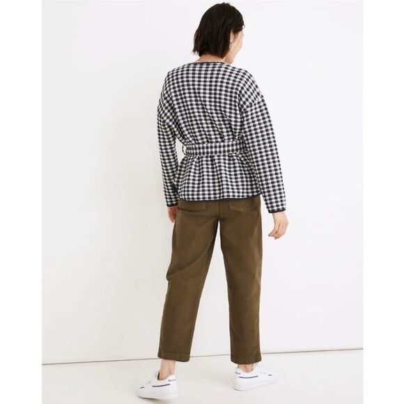 NWT Madewell (Re)sourced Gingham Quilted Tie Jacket in Classic Indigo - Picture 3 of 9